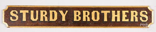 PAINTED STURDY BROTHERS TRADE SIGN,