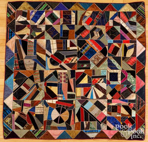 TWO VICTORIAN CRAZY QUILTS LATE 30e875