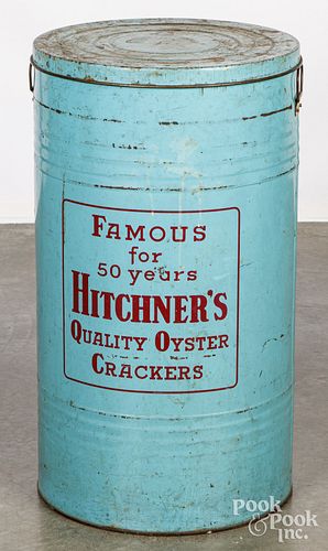 LARGE TIN HITCHNER'S OYSTER CRACKER