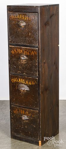 PAINTED PINE COUNTRY STORE FILE CABINET,