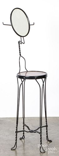 VICTORIAN WIRE SHAVING STAND STOOL,