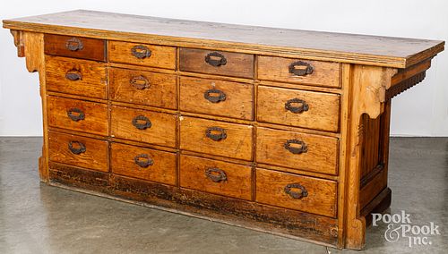 OAK AND PINE COUNTRY STORE COUNTER,