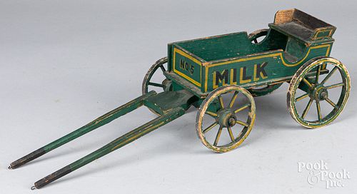 PAINTED TOY HORSE DRAWN MILK WAGON  30e90d