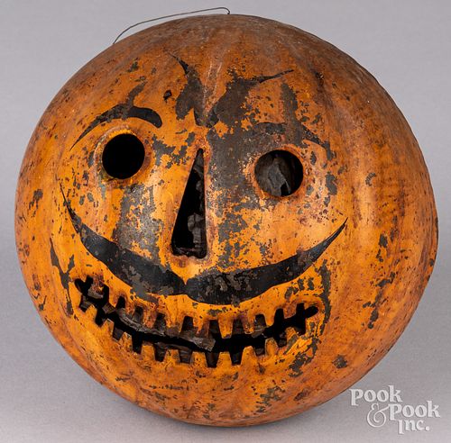 PAINTED TIN JACK O LANTERN HALLOWEEN 30e91c