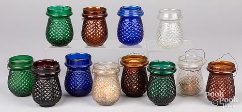 TWELVE GLASS CHRISTMAS CANDLE CUPS  30e918