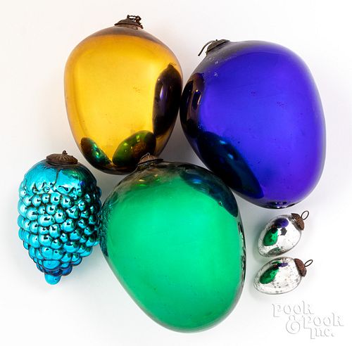 THREE LARGE KUGEL TYPE EGG CHRISTMAS