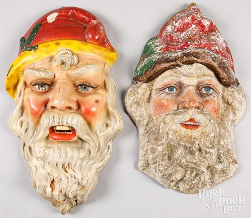 TWO SANTA CLAUS FACE MASK EARLY 30e923