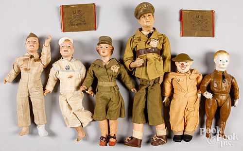 SIX MILITARY DOLLSSix military