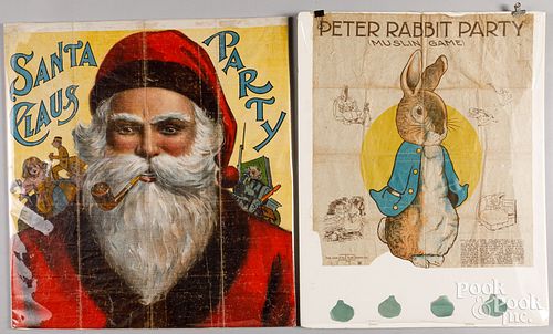 SANTA CLAUS OIL CLOTH BROADSIDE  30e936