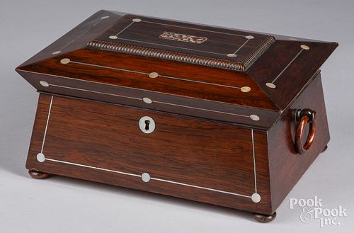 ROSEWOOD DRESSER BOX 19TH C Rosewood 30e946