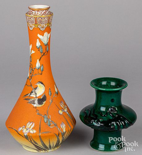 JAPANESE ORANGE GROUND PORCELAIN