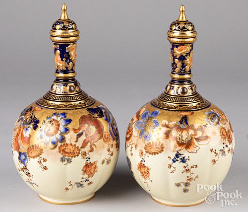 PAIR OF ROYAL CROWN DERBY PORCELAIN