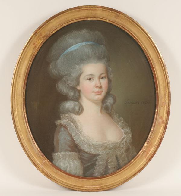 Oval portrait of young French woman 4e425