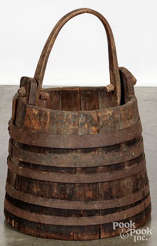 PRIMITIVE STAVED BUCKET, 19TH C.Primitive