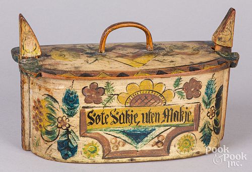 SCANDINAVIAN PAINTED BENTWOOD BOX  30e996