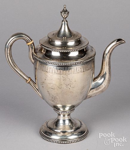 BIGELOW, KENNARD COIN SILVER TEAPOTBigelow,