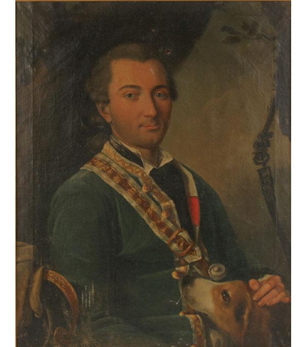 Portrait of 18th century French hunter