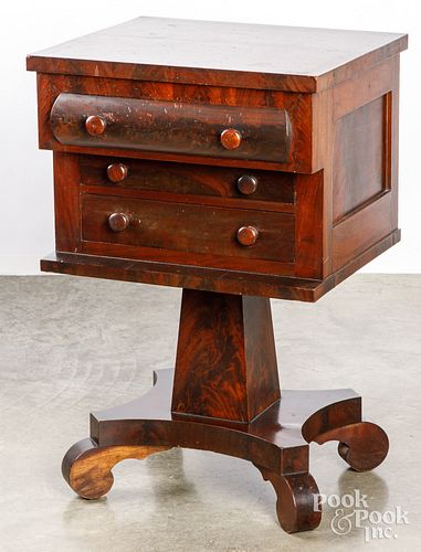 EMPIRE MAHOGANY WORK STAND, 19TH