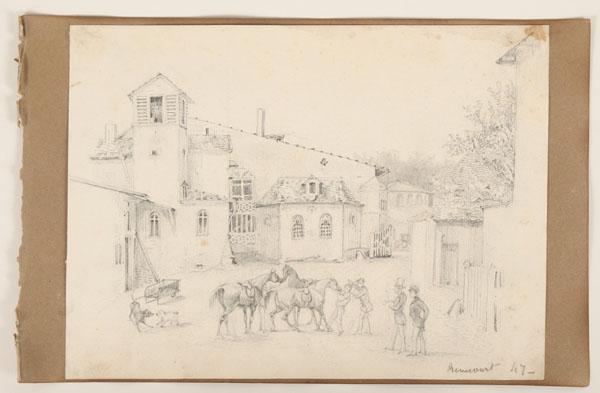 Ten French mid 19th century sketches,