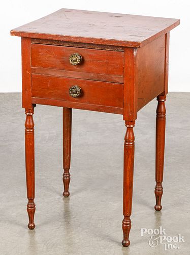 STAINED CHERRY TWO DRAWER STAND,