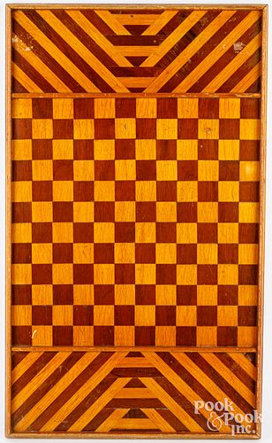 PARQUETRY GAMEBOARD, CA. 1900Parquetry