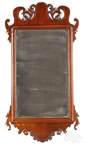 CHIPPENDALE MAHOGANY MIRROR, LATE