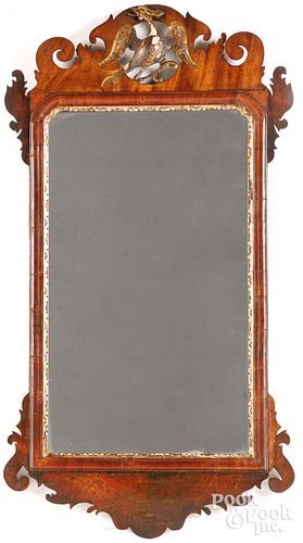 CHIPPENDALE MAHOGANY MIRROR, LATE