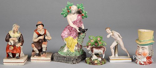 PEARLWARE AND PORCELAIN FIGURES,