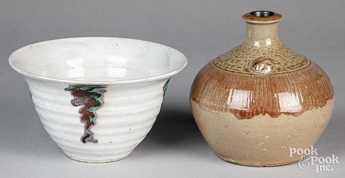 JUGTOWN POTTERY CHINESE BOWL AND VASEJugtown