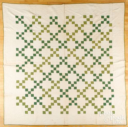 IRISH CHAIN PATCHWORK QUILT, EARLY