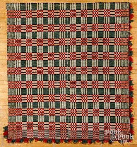 UNUSUAL COLOR JACQUARD COVERLET,