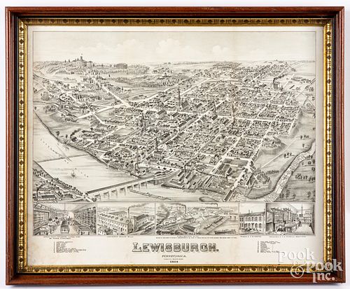 BIRDS-EYE VIEW PRINT OF LEWISBURG,