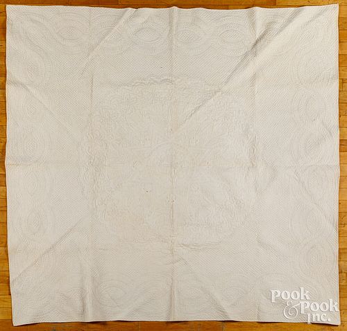 WHITE ON WHITE QUILT 19TH C White 30eb46