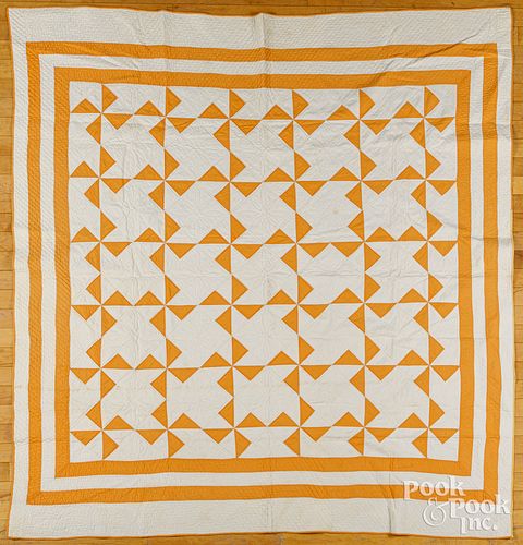 PINWHEEL PATCHWORK QUILT, EARLY