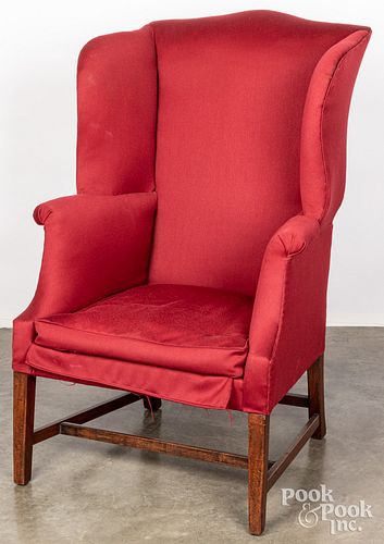 GEORGE III MAHOGANY WING CHAIR,