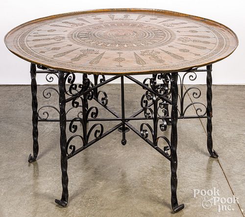 WROUGHT IRON CENTER TABLE WITH