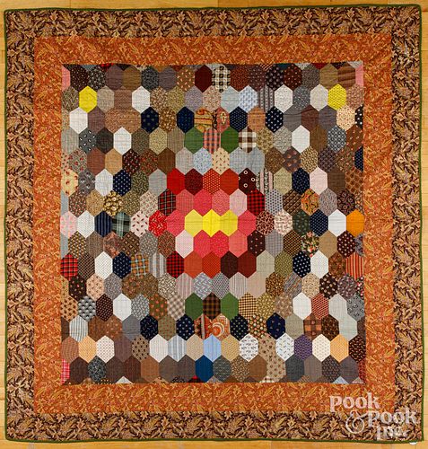HONEYCOMB PATCHWORK QUILT 19TH 30ebfb