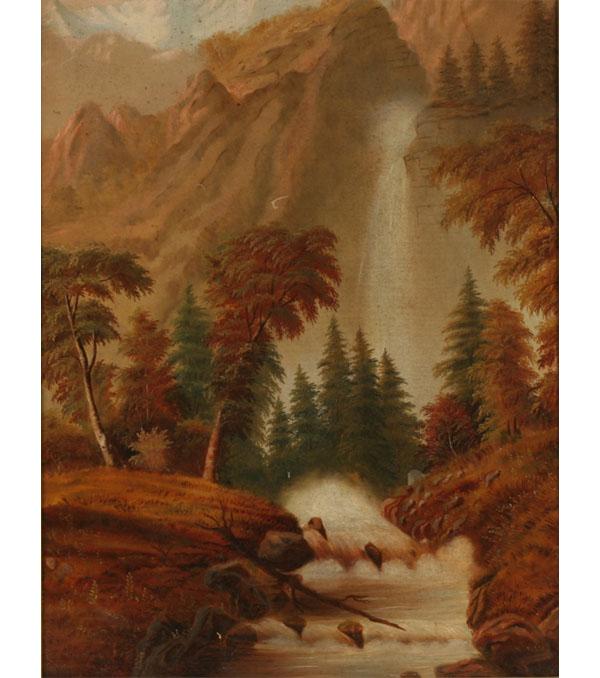 Mountain landscape with waterfall  4e46a