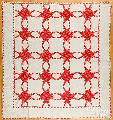 FEATHERED STAR PATCHWORK QUILT,