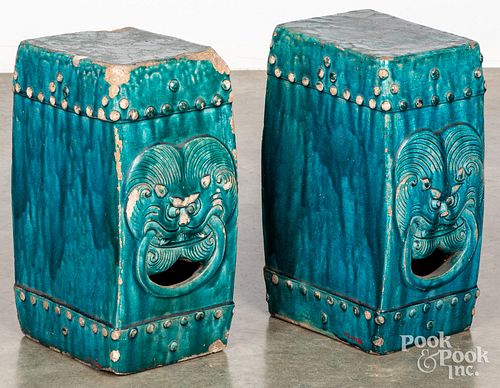 PAIR OF CHINESE POTTERY STANDSPair