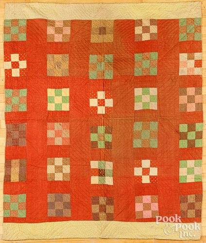 NINE-PATCH VARIANT PATCHWORK QUILT,