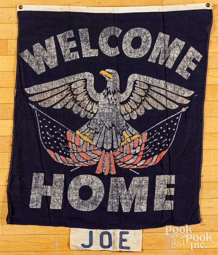 WWII PRINTED COTTON WELCOME HOME 30ec40