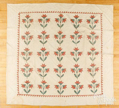 APPLIQU PENNSYLVANIA TULIP QUILT  30ec5b