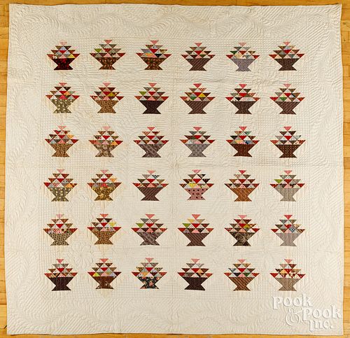 BASKET PATCHWORK QUILT 19TH C Basket 30ec5d