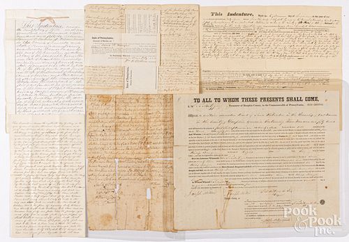 GROUP OF INDENTURES, 19TH C.Group