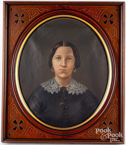 OIL ON CANVAS PORTRAIT OF MRS.
