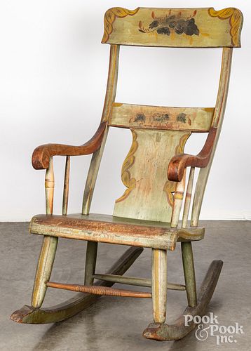 PAINTED ROCKING CHAIR 19TH C Painted 30eca1