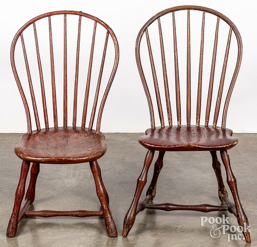 TWO BOWBACK WINDSOR CHAIRS EARLY 30eca2