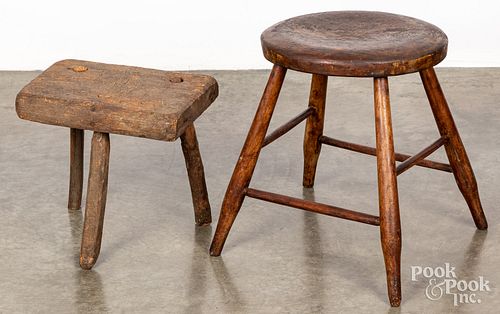 TWO STOOLS 19TH C Two stools  30ecaf