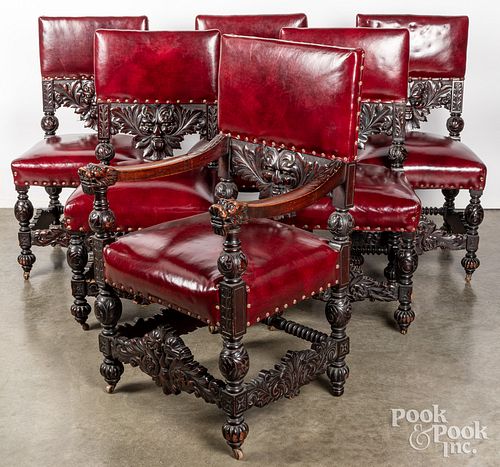 SET OF SIX GOTHIC REVIVAL MAHOGANY 30ecb4